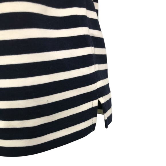 J.Crew One Shoulder Asymetric Top Wmns Size XS Navy Blue Stripe Ruffle Classic - Picture 8 of 9